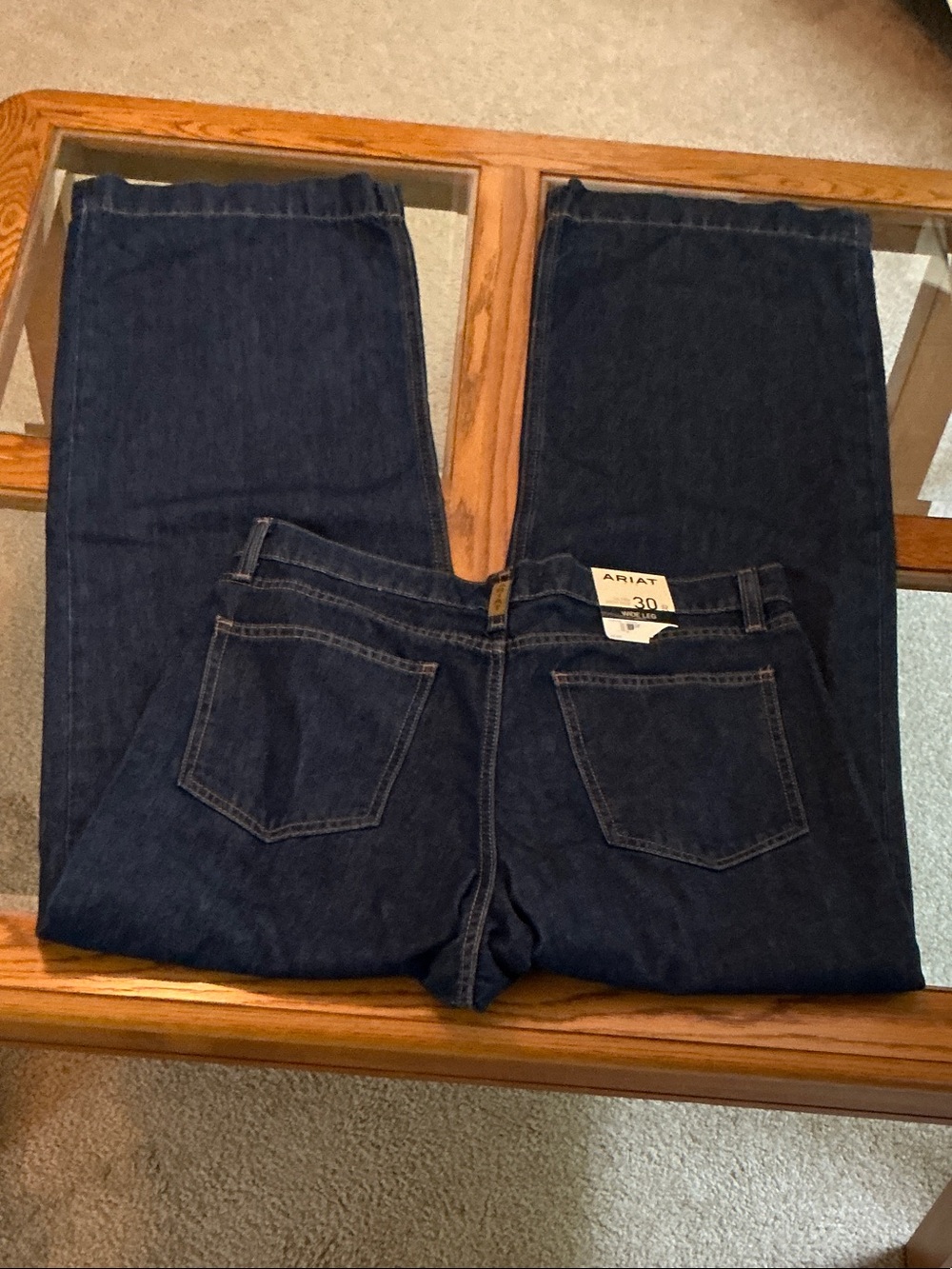 Ariat Men's Relaxed Wide-Leg Jeans in Dark Blue